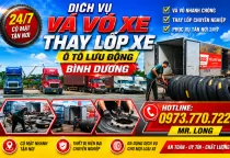 Dịch Vụ Lốp Xe Ô Tô Tại Bình Dương: Uy Tín, Chính Hãng & Vá Vỏ Lưu Động 24/7