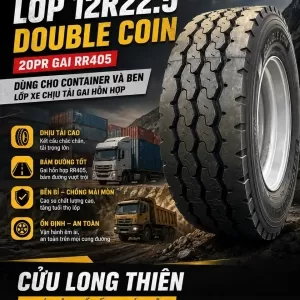  LỐP XE 12R22.5 DOUBLE COIN GAI 405 20PR