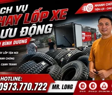 VÁ VỎ – VÁ LỐP LƯU ĐỘNG NHANH NHẤT TẠI BÌNH DƯƠNG 🚛