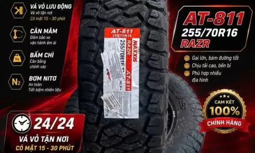 Lốp Xe 255/70R16 MAXXIS AT811 – Bám Đường Tốt, Bền Bỉ, Đa Địa Hình