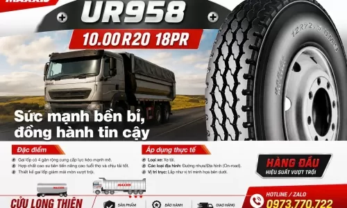 🚛 LỐP XE 10.00R20 MAXXIS UM958 – LỐP TẢI BỀN BỈ, CHẠY ĐƯỜNG HỖN HỢP