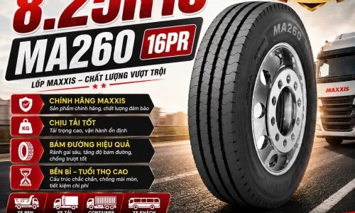 Lốp Xe 8.25R16 MAXXIS 16PR MA260 – Giải Pháp Bền Bỉ