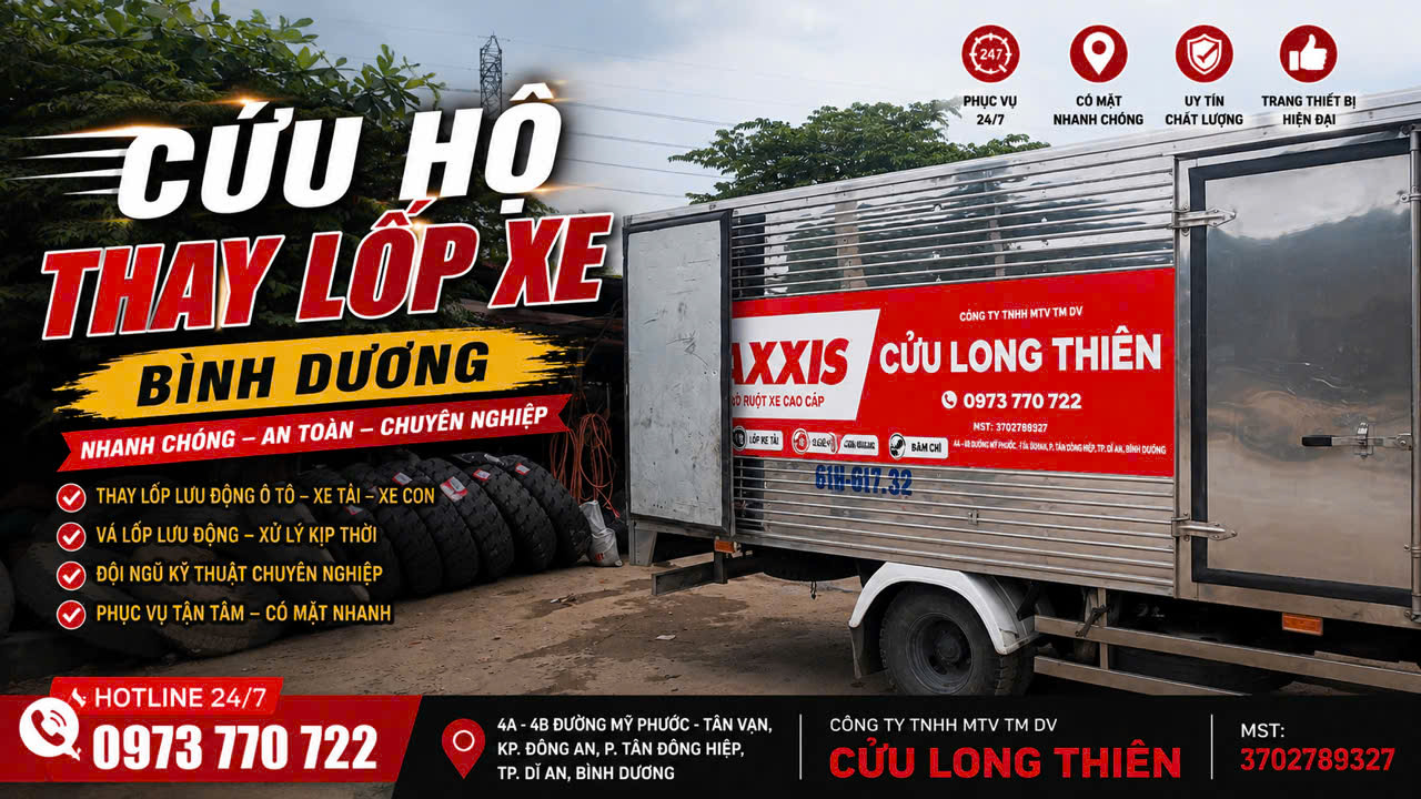 Vá Vỏ Xe Tải Bình Dương | Vá Lốp Container 24/7 - Cửu Long Thiên