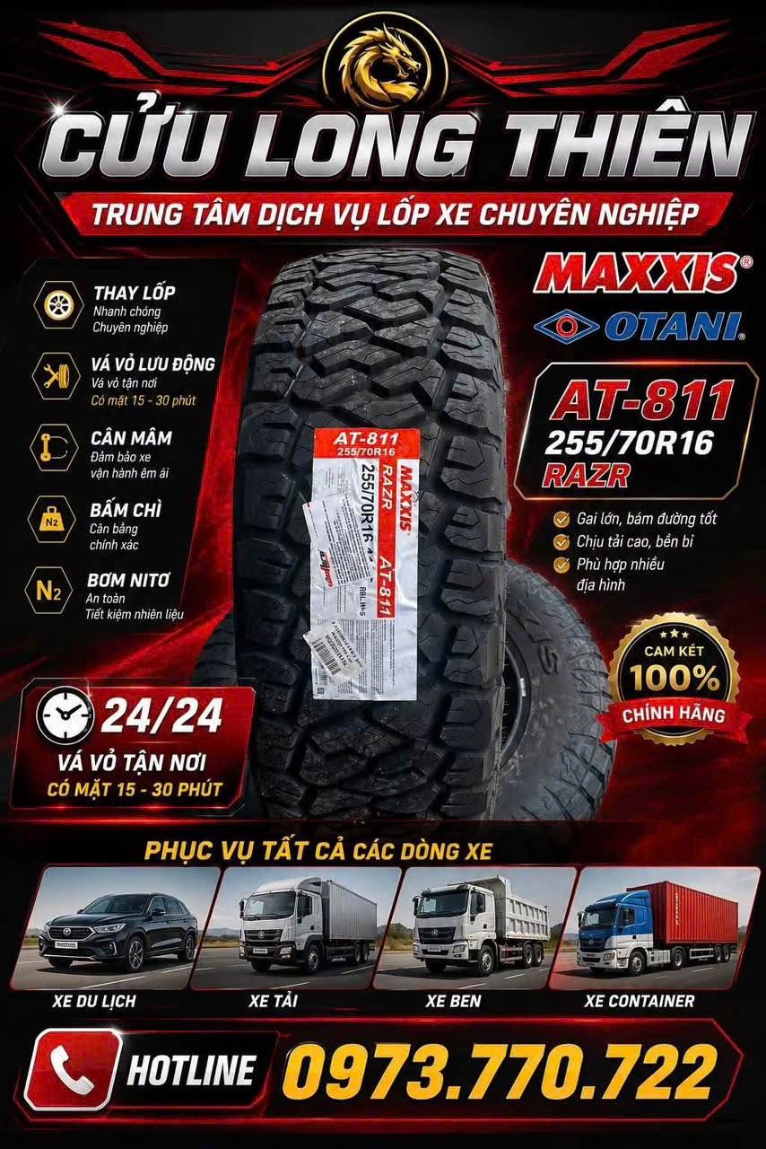 LỐP XE MAXXIS 255/70R16 AT-811