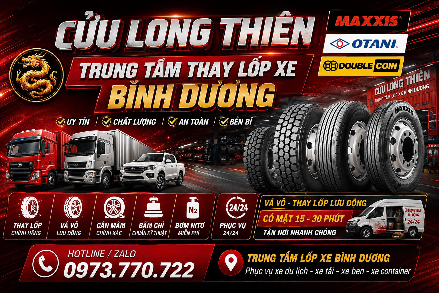 Kho Lốp Xe Maxxis Bình Dương | Lốp Tải, Ben, Container – Cửu Long Thiên