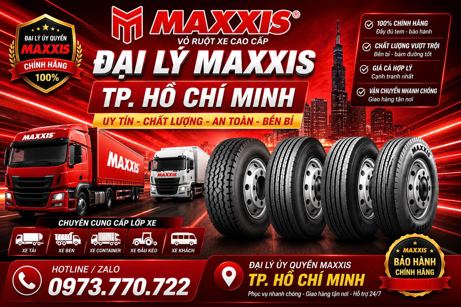 Kho Lốp Xe Maxxis Bình Dương | Lốp Tải, Ben, Container – Cửu Long Thiên