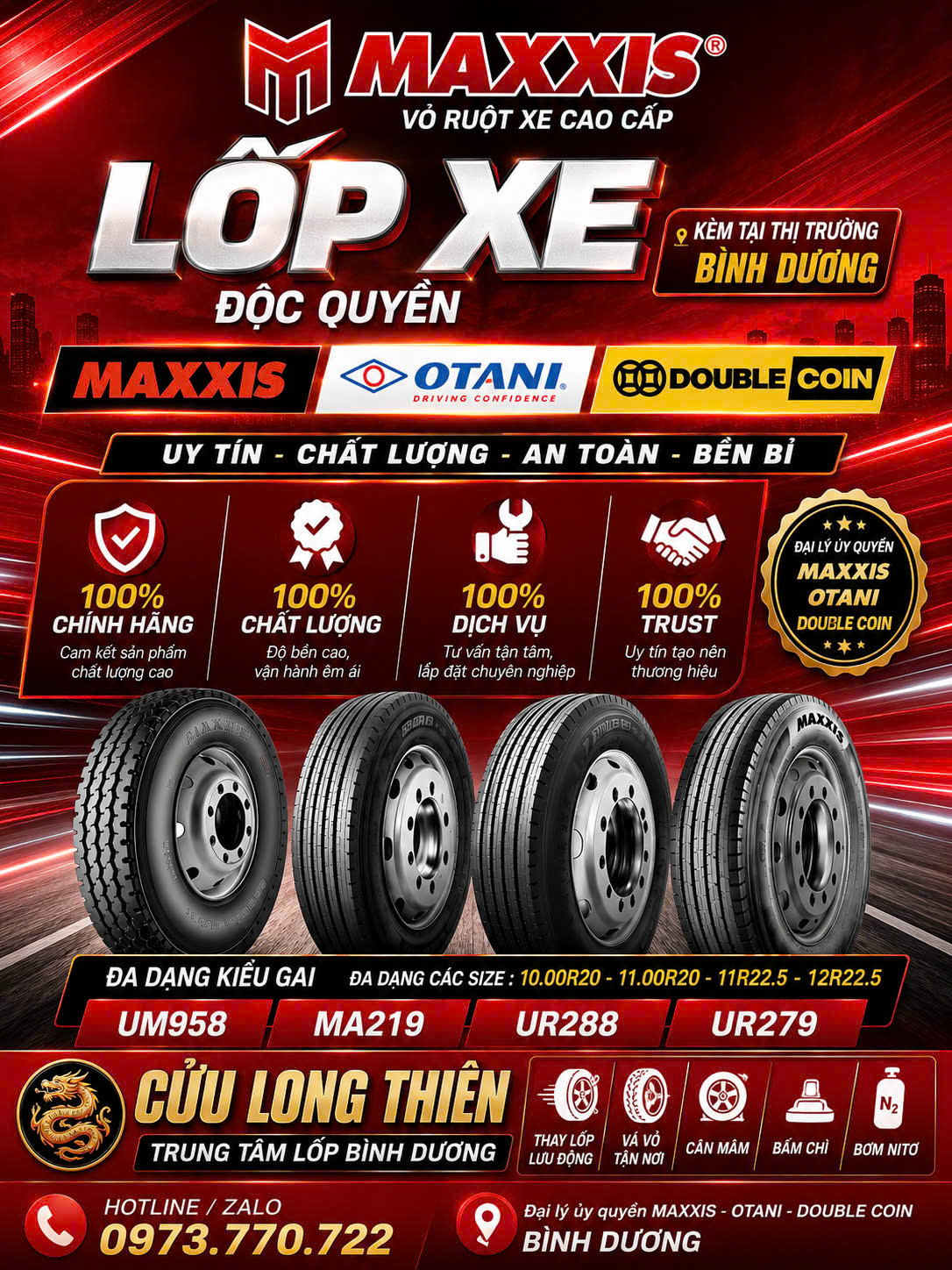 Kho Lốp Xe Maxxis Bình Dương | Lốp Tải, Ben, Container – Cửu Long Thiên