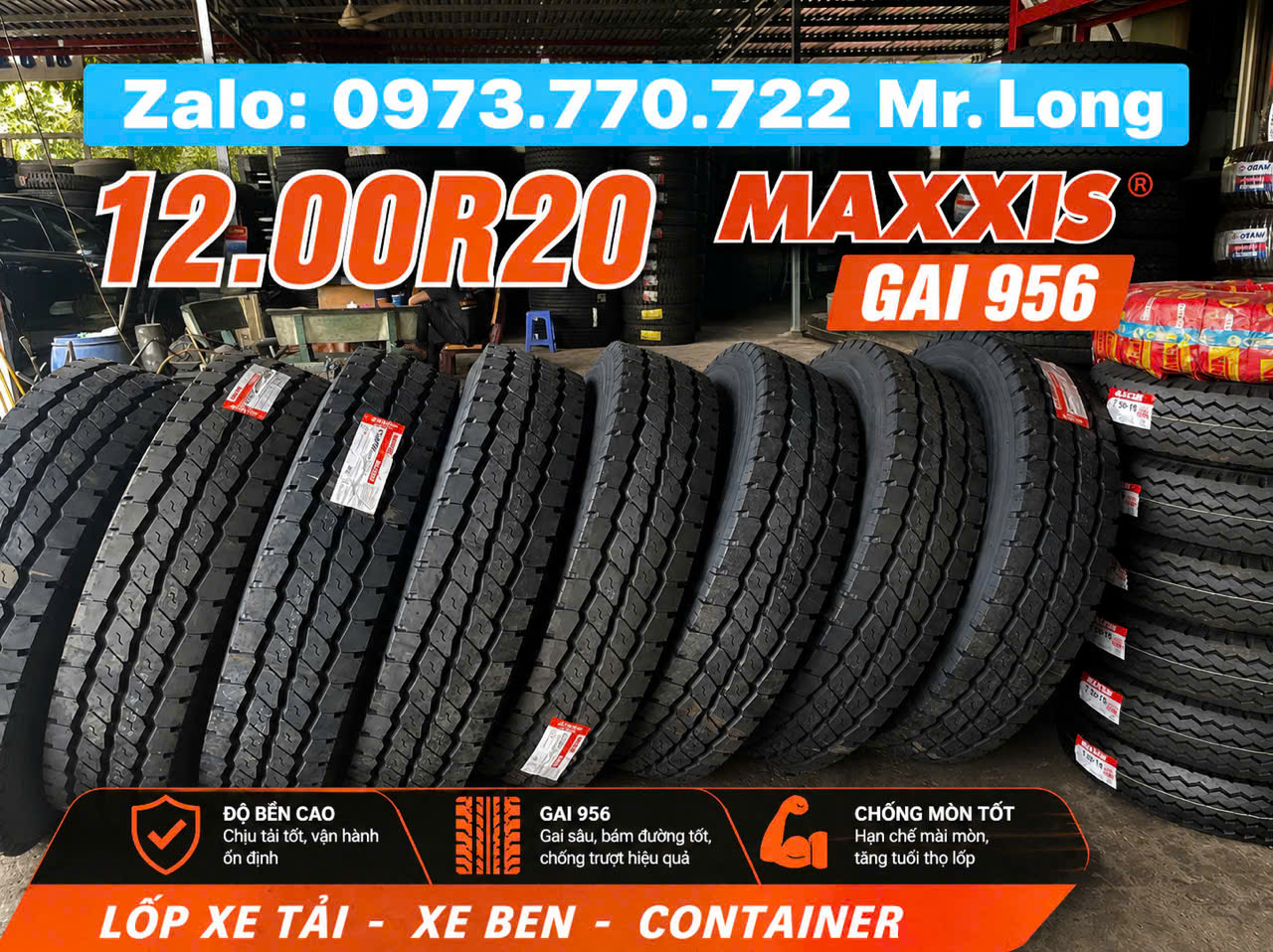 LỐP XE 12.00R20 20PR MAXXIS GAI 956