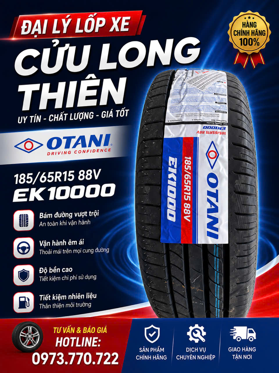 LỐP XE 185/65R15 88V OTANI
