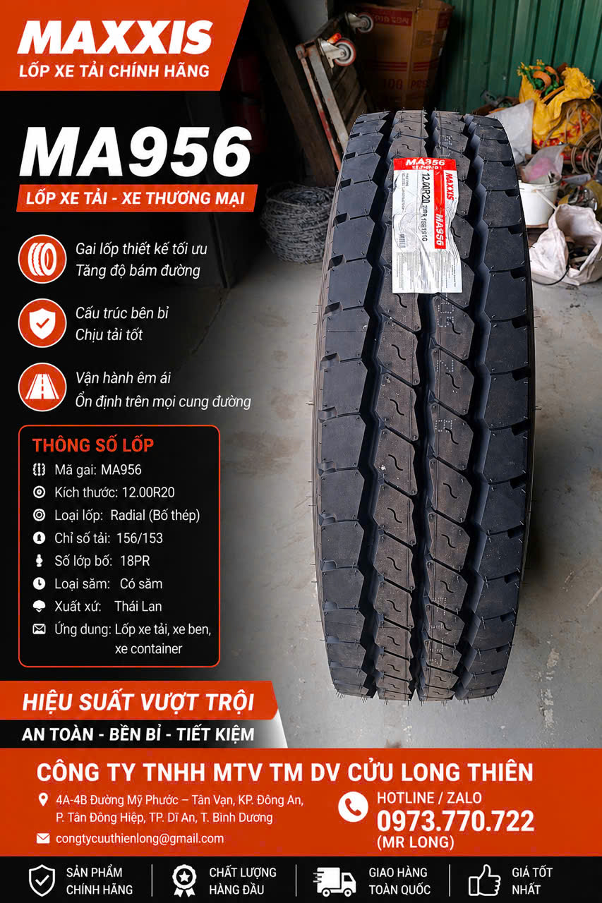Lốp Xe Tải MAXXIS Chính Hãng Giá Tốt Tháng 8/2026 | Cửu Long Thiên