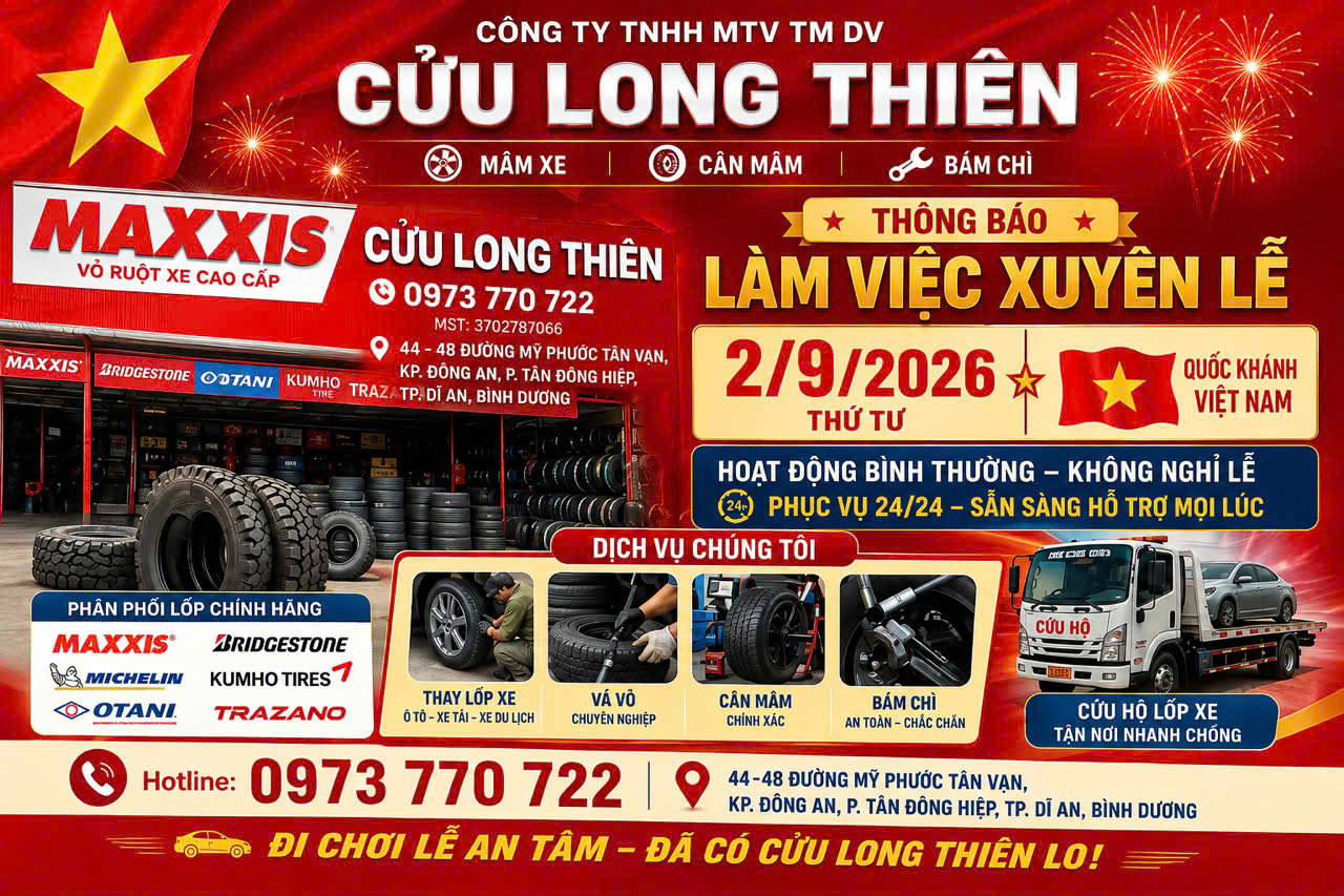 Lốp Xe Buýt, Xe Tải Bình Dương | Thay Lốp Tận Nơi