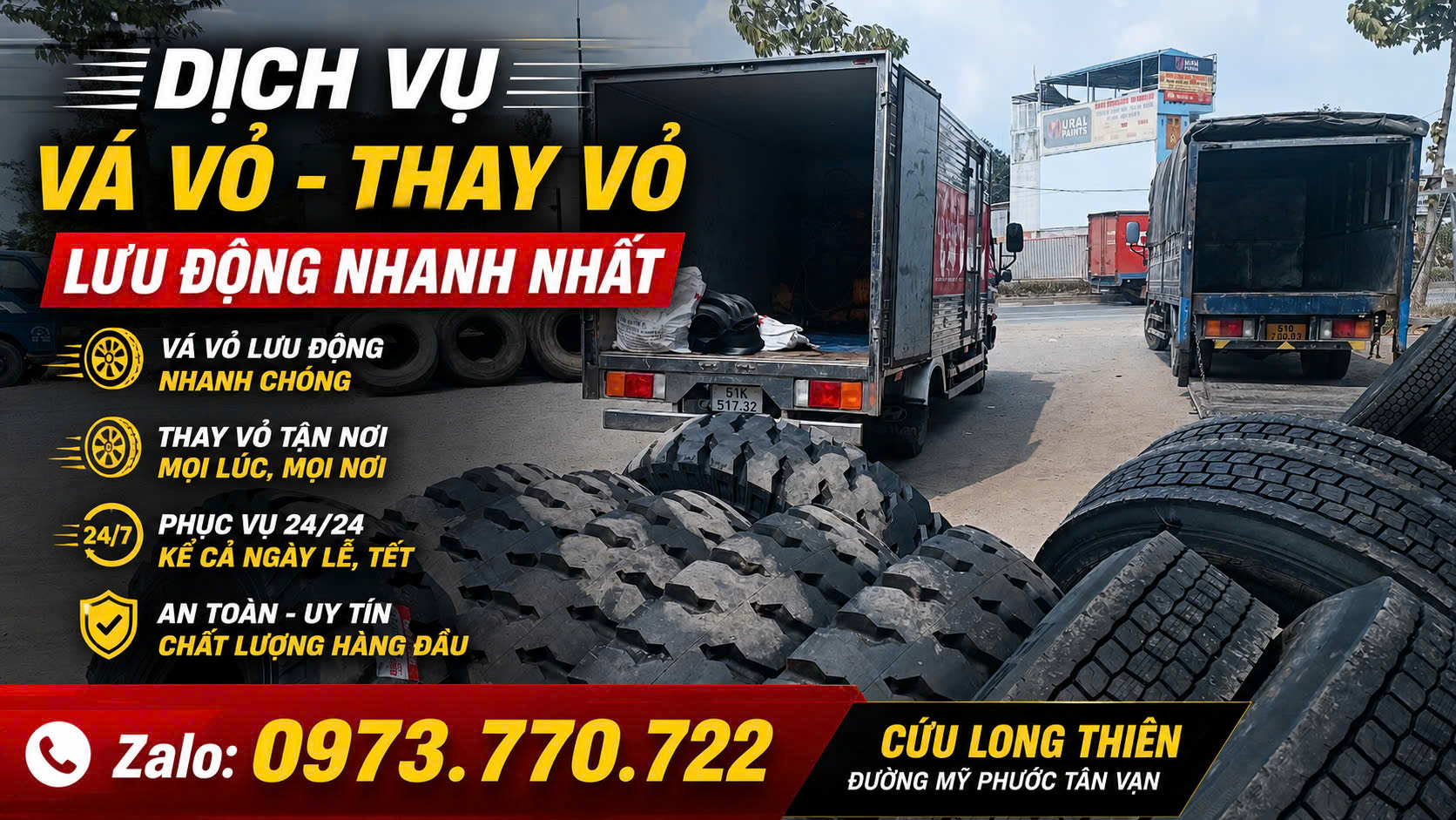 ĐẠI LÝ SĂM LỐP XE TẠI BÌNH DƯƠNG / CỬU LONG THIÊN